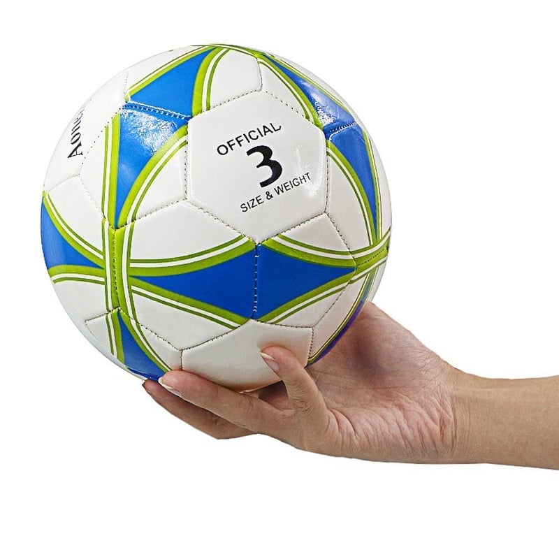Aoneky Size 3 Soccer Ball for Kids with Pump - Eco-Friendly & Durable PVC Leather, Holds Air Well for Ages 5-8, Perfect for Outdoor Games & Recreational Play - Image 3
